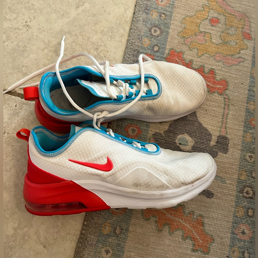 Nike Air Max Motion 2 White Blue Fury Track Red- Women’s 9.5